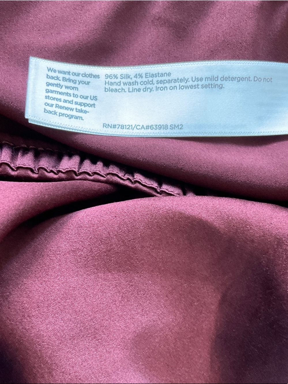 NWT Eileen Fisher silk midi skirt size M Bordeaux color - Picture 2 of 4